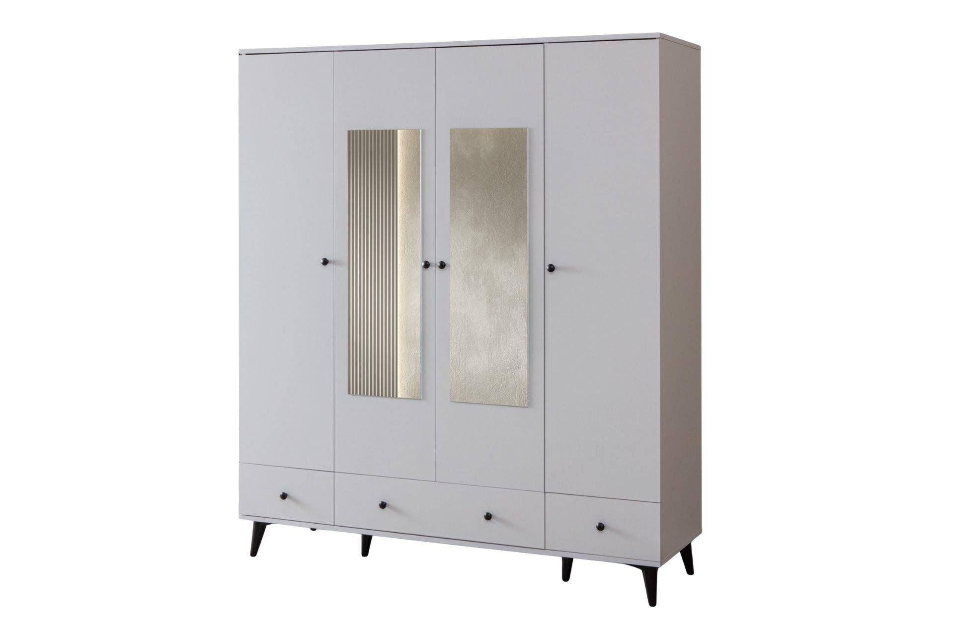 Bianca 4 Kapaklı Aynalı Dolap