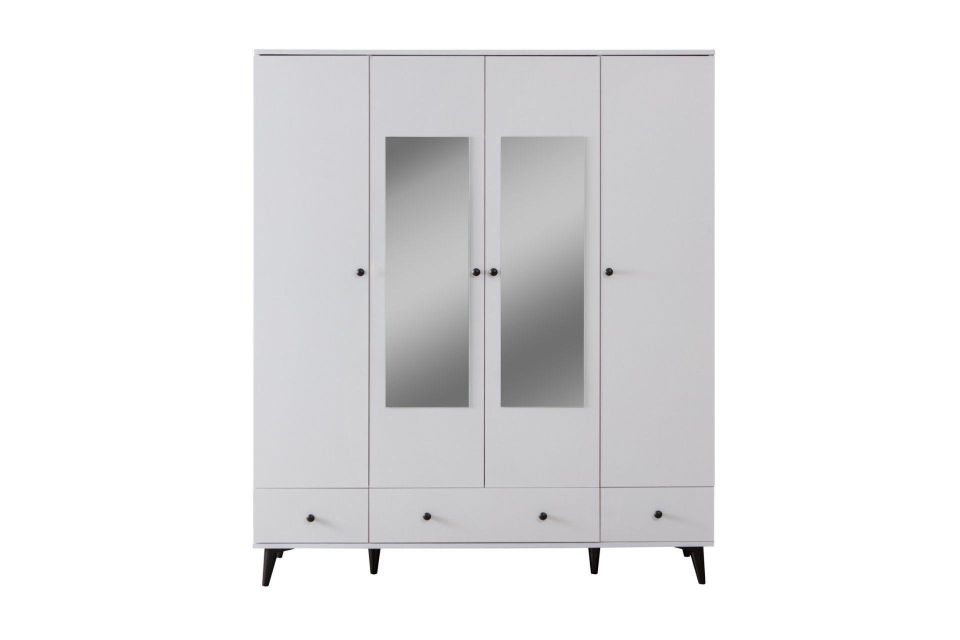 Bianca 4 Kapaklı Aynalı Dolap