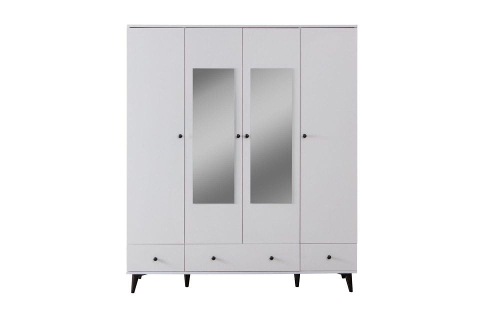 Bianca 4 Kapaklı Aynalı Dolap