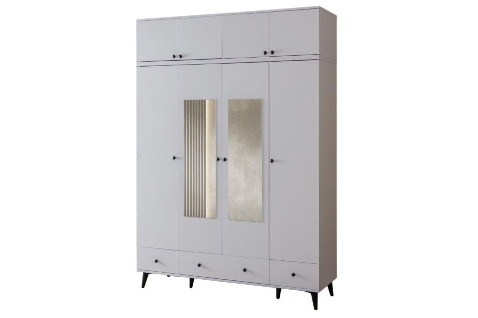 Bianca 4 Kapaklı Aynalı Dolap ve Yüklük