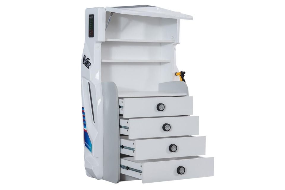 Sports Arabalı Yatak Uyumlu Benzinlikli Şifonyer - Beyaz