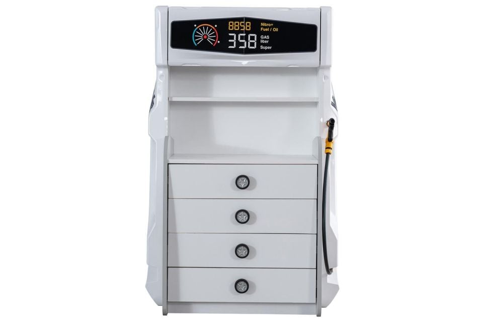 Sports Arabalı Yatak Uyumlu Benzinlikli Şifonyer - Beyaz