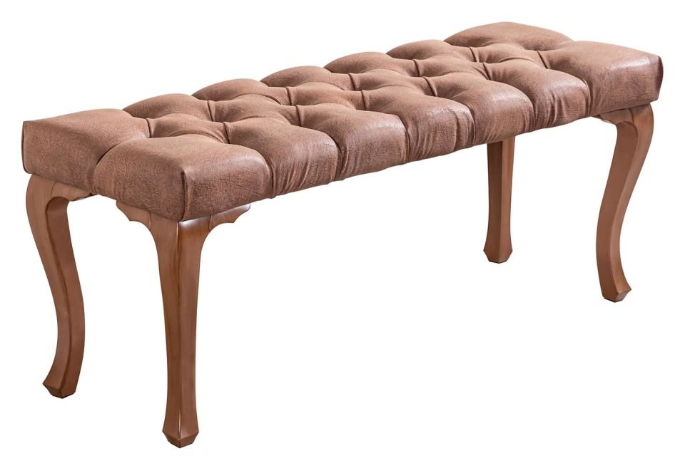 Yatak Ucu Pufu, Lükens Bench Ayakucu Pufu Kahverengi - 40x50x100