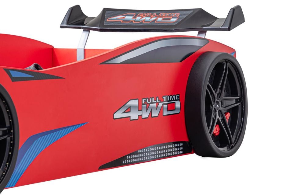 Merso Rüzgarlıklı Arabalı Yatak - Kırmızı