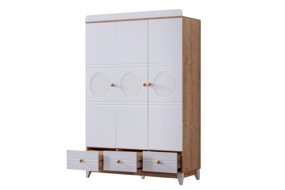 Alvin 3 Kapaklı Dolap - Ceviz