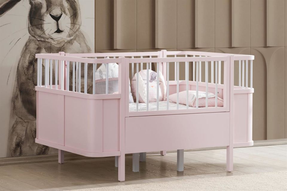 Siesta Büyüyen Beşik 90x130 / Siesta Karyola 90x190 - Pembe