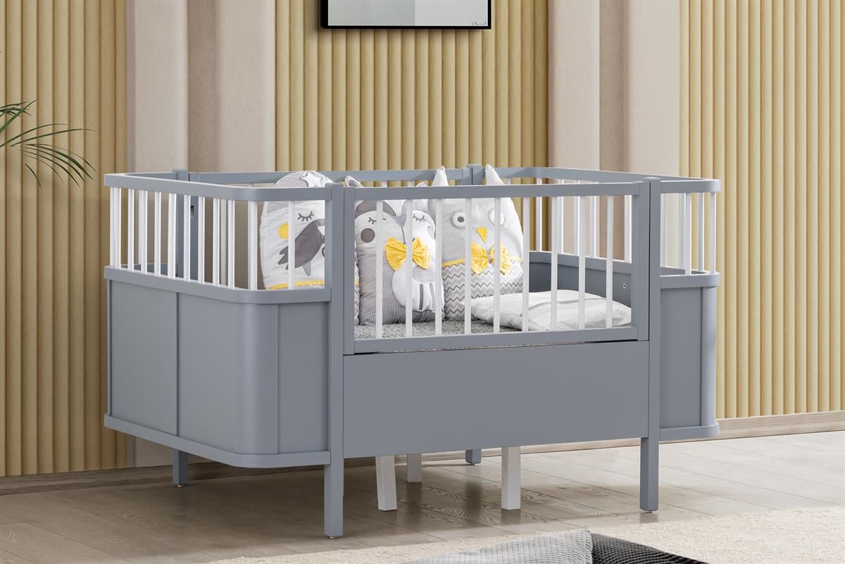 Siesta Büyüyen Beşik 90x130 / Siesta Karyola 90x190 - Antrasit