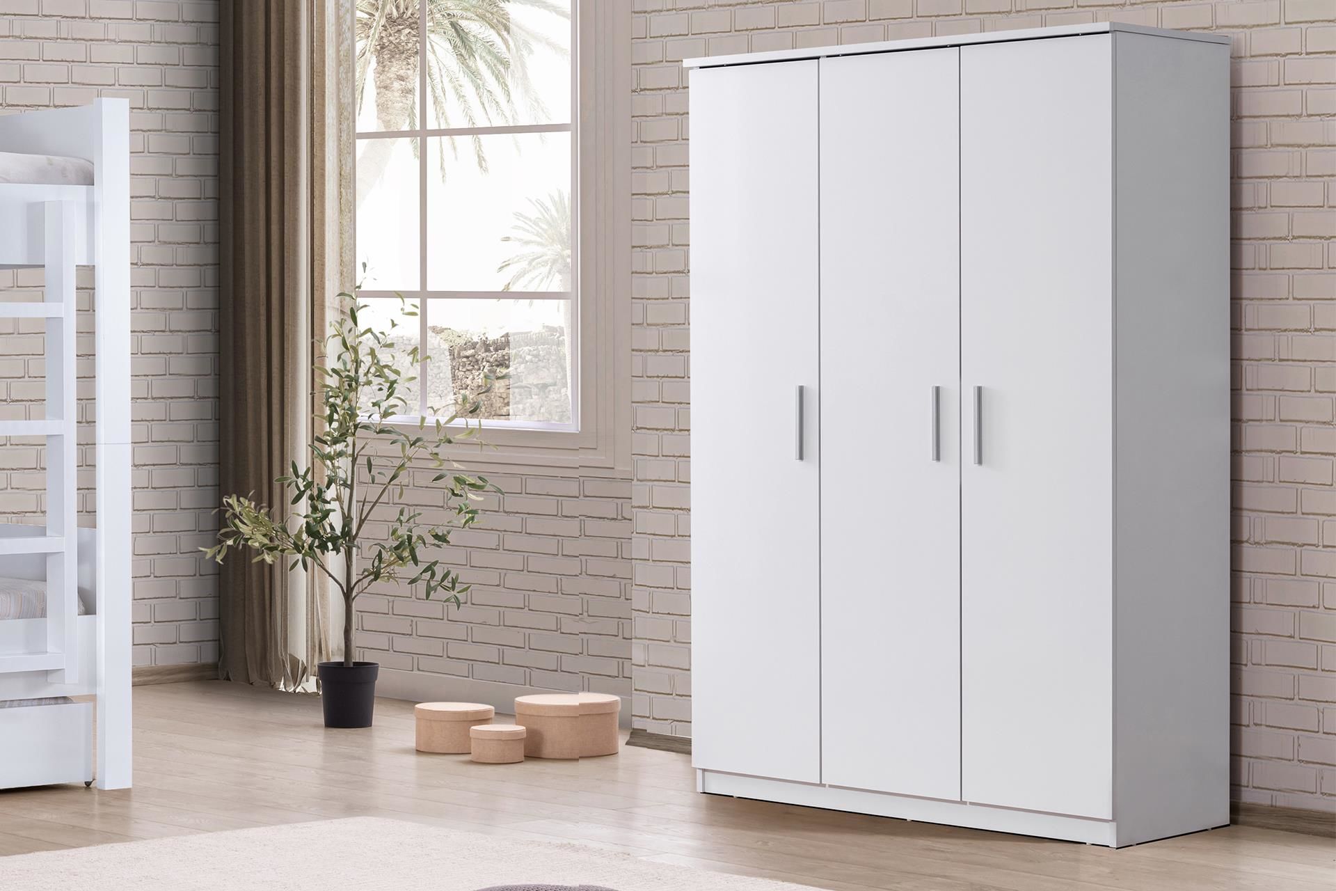 Asya 3 Kapaklı Dolap - Beyaz