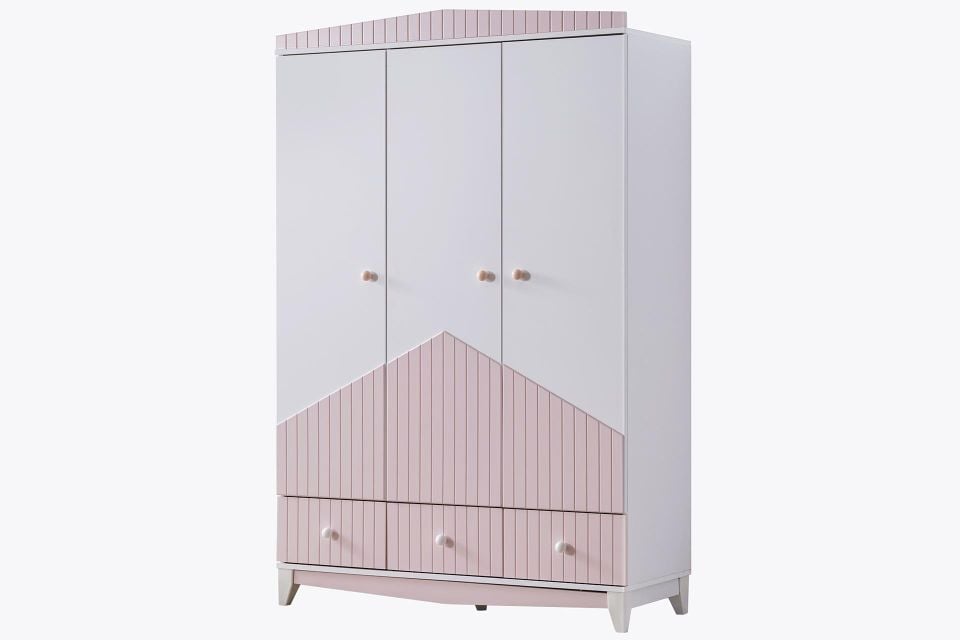 Fethiye 3 Kapaklı Dolap - Pembe