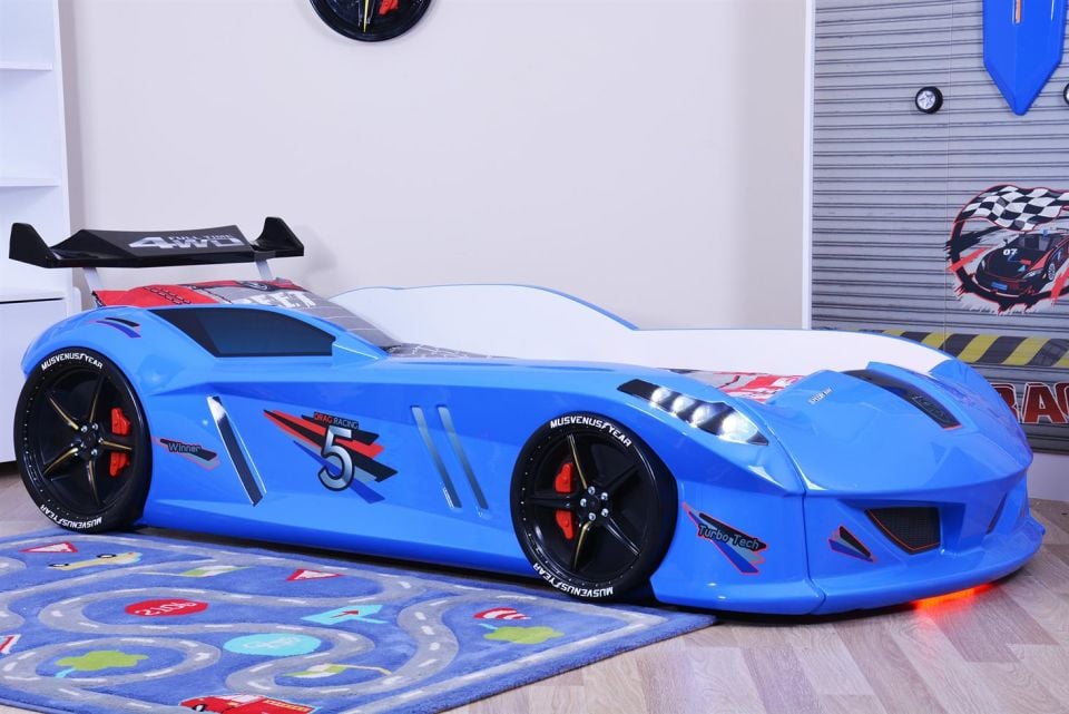 Jaguar Arabalı Yatak Rüzgarlıklı Kumandalı Mavi