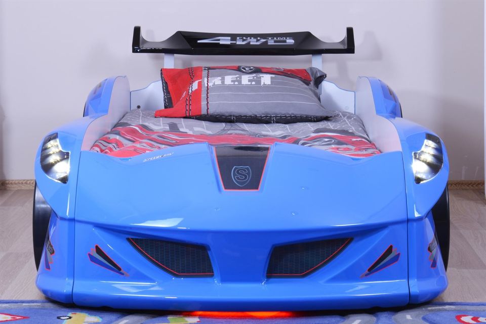 Jaguar Arabalı Yatak Rüzgarlıklı Kumandalı Mavi