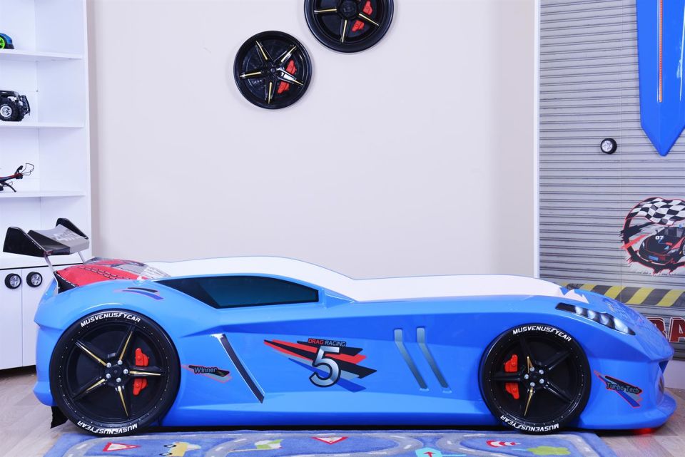 Jaguar Arabalı Yatak Rüzgarlıklı Kumandalı Mavi