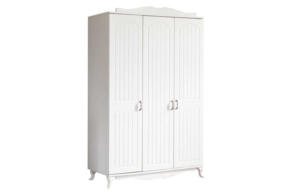 Su MDF Mebran Yavrulu Ranza 3 Kapaklı Dolap Beyaz