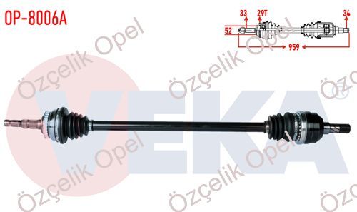 OPEL VECTRA B AKS KOMPLE SAĞ X20XE - X25XE - VEKA MARKA