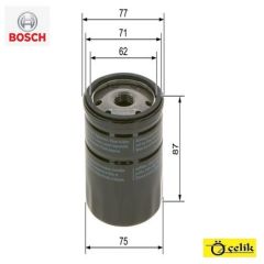 OPEL COMBO 1.2 BENZİNLİ YAĞ FİLTRESİ BOSCH - 09864B7023 - 3647177