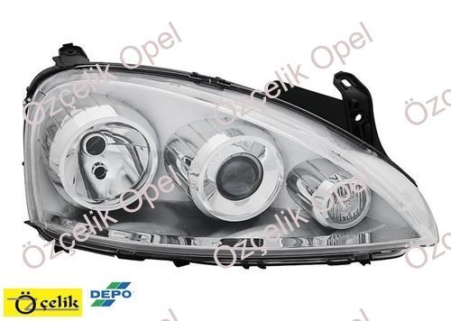 CORSA C SAĞ FAR MERCEKLİ - DEPO MARKA 1216176 - 93188580
