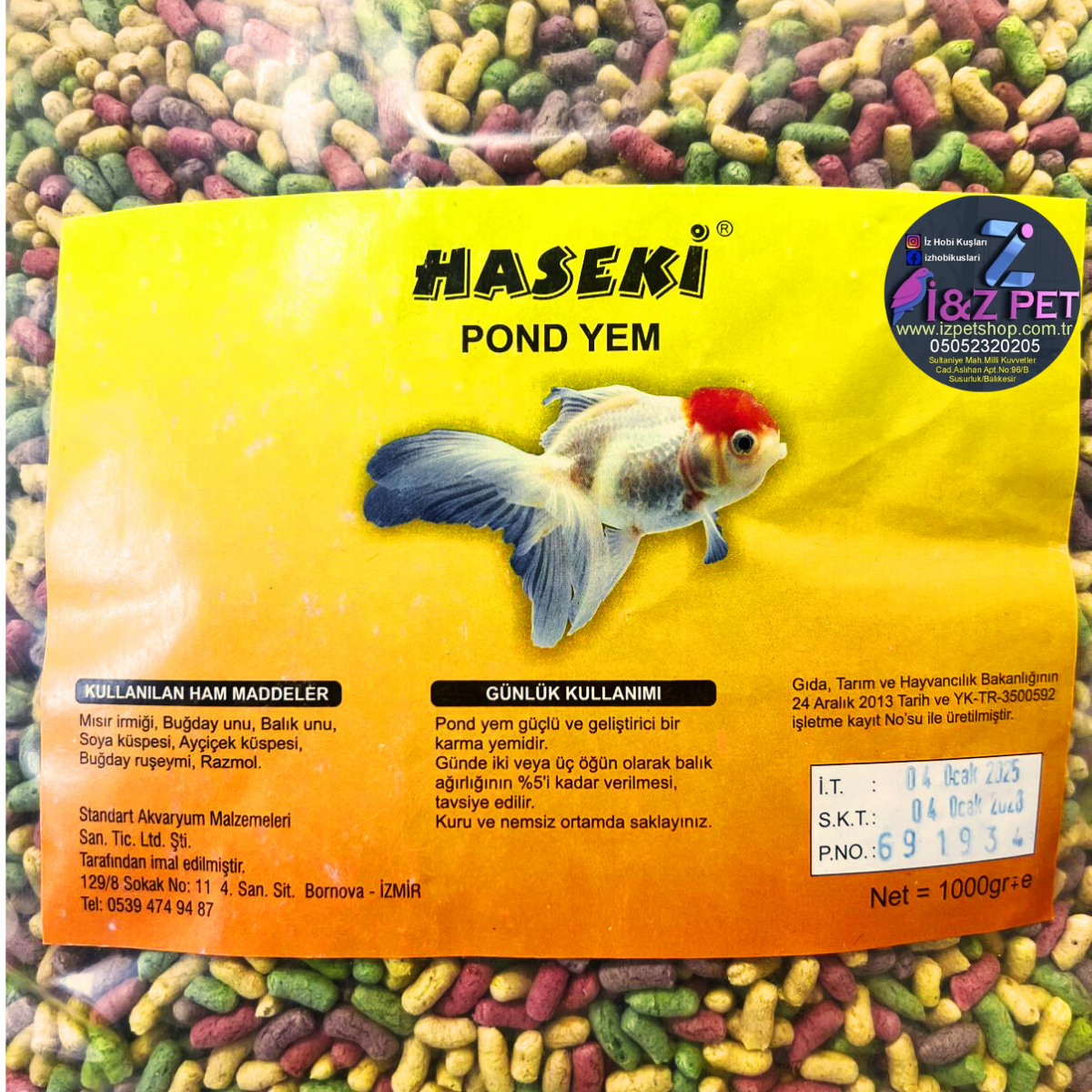 Balık Yemi, Renkli Pond Yem 1 kg.
