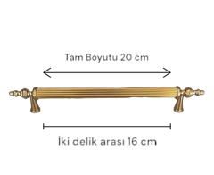 16 cm Aliminyum Sivri Gold Dolap Kulpu