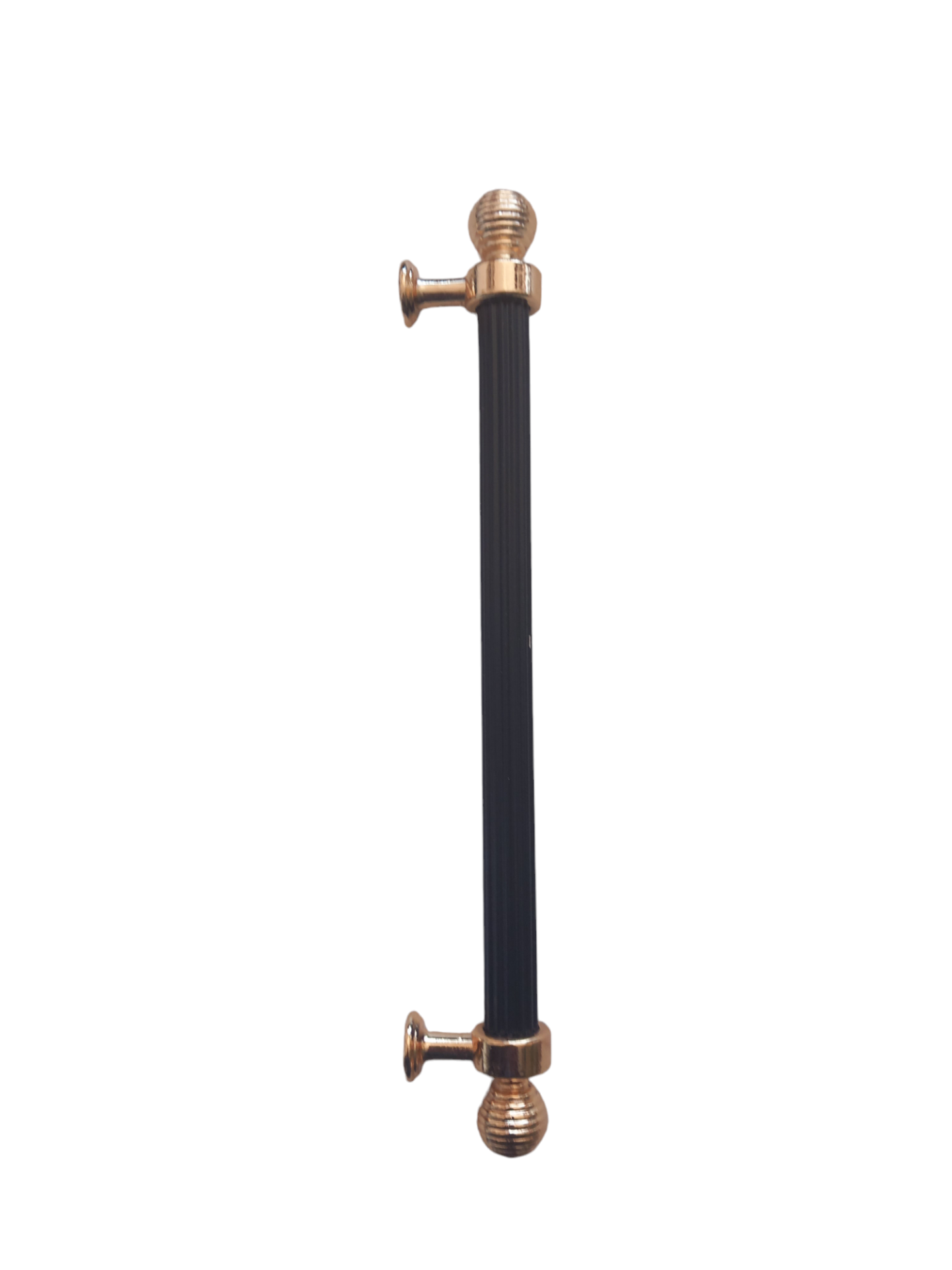 Aliminyum Siyah Yuvarlak Gold Başlikli Dolap Kulp 16 cm