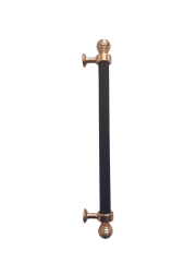 Aliminyum Siyah Yuvarlak Gold Başlikli Dolap Kulp 16 cm