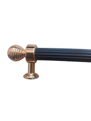 Aliminyum Siyah Yuvarlak Gold Başlikli Dolap Kulp 16 cm