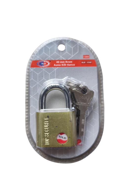 40 mm Sld Sarı Kısa Kancalı Asma Kilit Acma Kapama Göstergeli