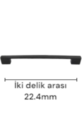 22.4 mm Siyah Köprü Kulp: Mobilyalarınıza Şıklık Katın