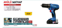 CMC 21-WATT  Akülü Bataryalı Şarjlı Matkap