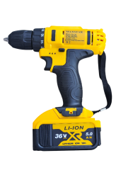 Maxstar Darbesiz 36 V Lı-On Çift Akülü Şarjlı Matkap Vidalama Full Setli Çantalı
