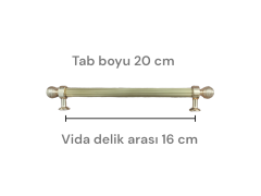 Aliminyum Yuvarlak Gold  Cizgili Dolap Kulp 16 cm