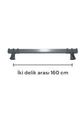 160 cm Şık Tasarım Krom Yüzüklü Kare Kulp
