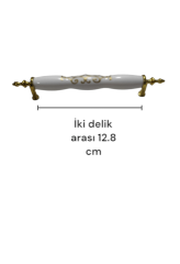 12.8 cm Polimer Beyaz Gold Kulp Modelimiz