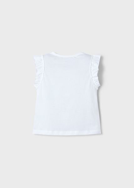 Kız Çocuk Gözlü T-Shirt Beyaz