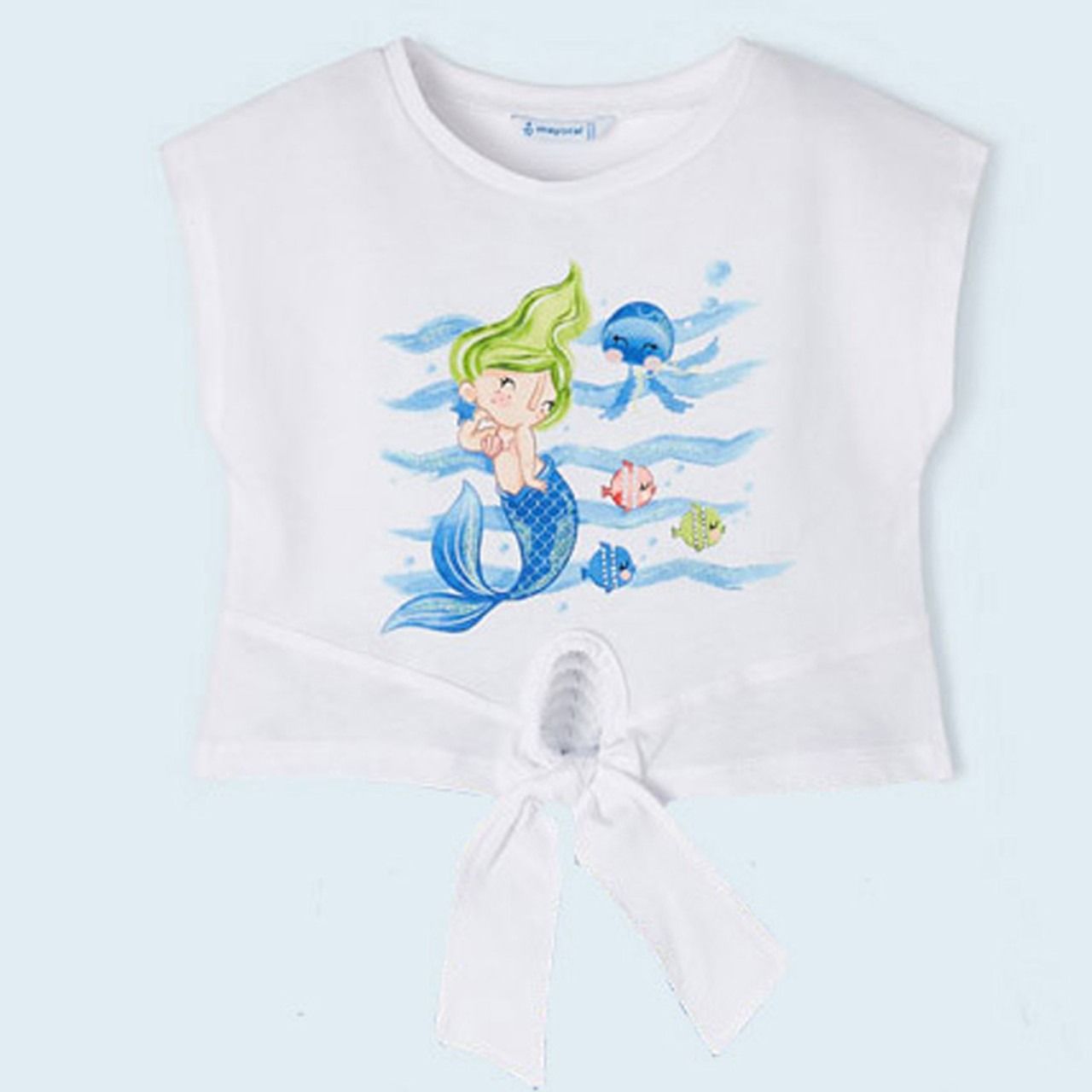 Mayoral Mermaid Adventures Tişört Ön Kesimli ve Bağcıklı - Beyaz