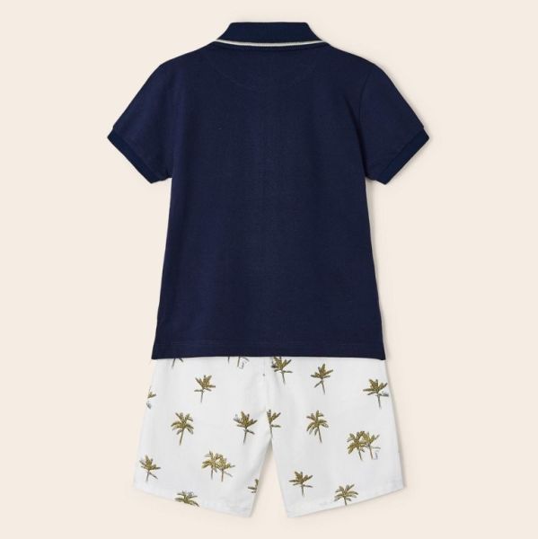 Mayoral Yazlık Erkek Polo T-shirt Şort 2'li Set Koyu Mavi