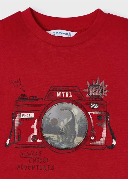 Mayoral Erkek Çocuk Üç Boyut Baskılı Tshirt Kırmızı