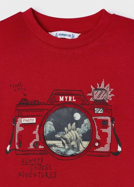 Mayoral Erkek Çocuk Üç Boyut Baskılı Tshirt Kırmızı