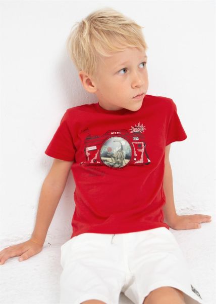 Mayoral Erkek Çocuk Üç Boyut Baskılı Tshirt Kırmızı