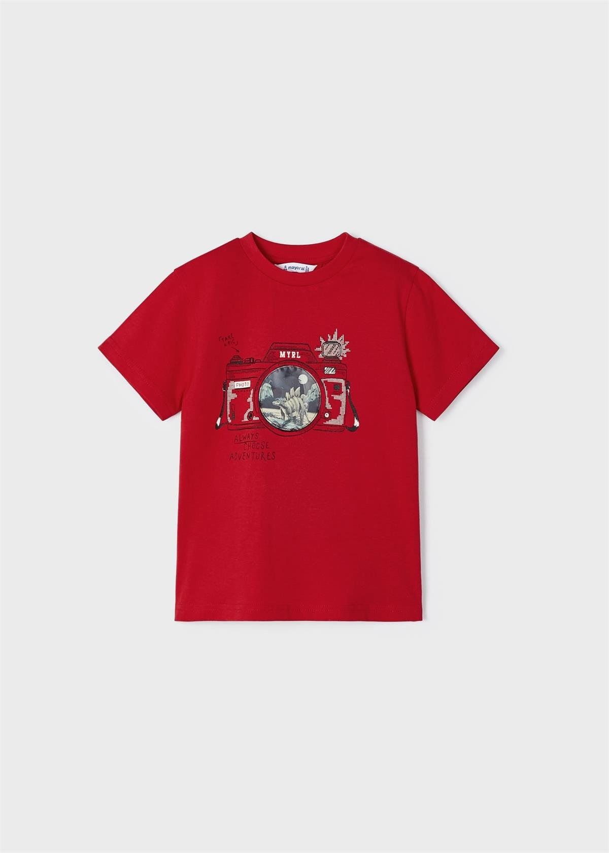 Mayoral Erkek Çocuk Üç Boyut Baskılı Tshirt Kırmızı