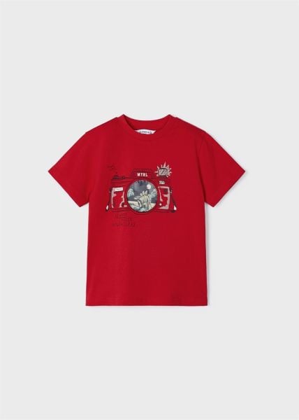 Mayoral Erkek Çocuk Üç Boyut Baskılı Tshirt Kırmızı