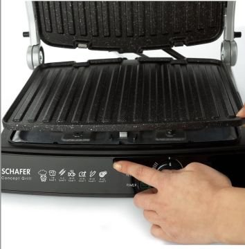 Schafer Concept Grill Izgara ve Tost Makinası - Siyah