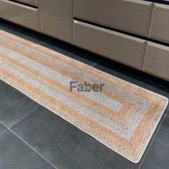 Sarı Şeritli Dekoratif Jüt Mutfak Halısı