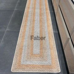 Sarı Şeritli Dekoratif Jüt Mutfak Halısı