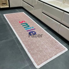 Renkli Yazılı Dekoratif Jüt Mutfak Halısı