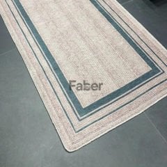 Şerit Desenli Bej Dekoratif Jüt Mutfak Halısı