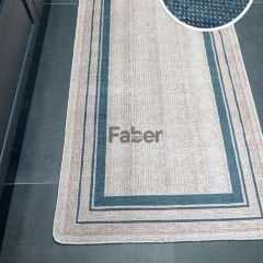 Şerit Desenli Bej Dekoratif Jüt Mutfak Halısı