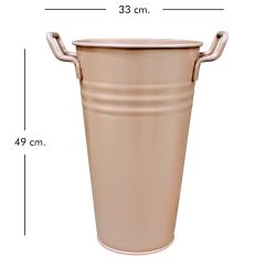 Dekoratif Rose Gold Renkli Metal Saksı