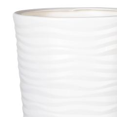 Estetik Beyaz Renkli Yüksek Plastik Saksı