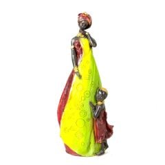 Afrika Temalı Anne Çocuk Dekoratif Obje