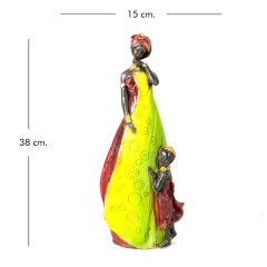 Afrika Temalı Anne Çocuk Dekoratif Obje
